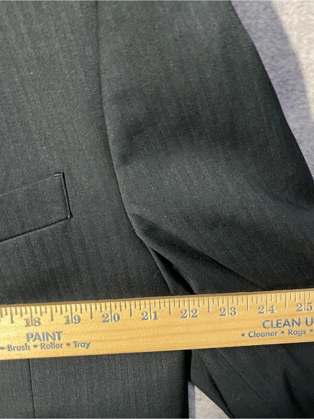 Michael Strahan Collection Men Black Pinstripe Suit Jacket Blazer 40L Wool